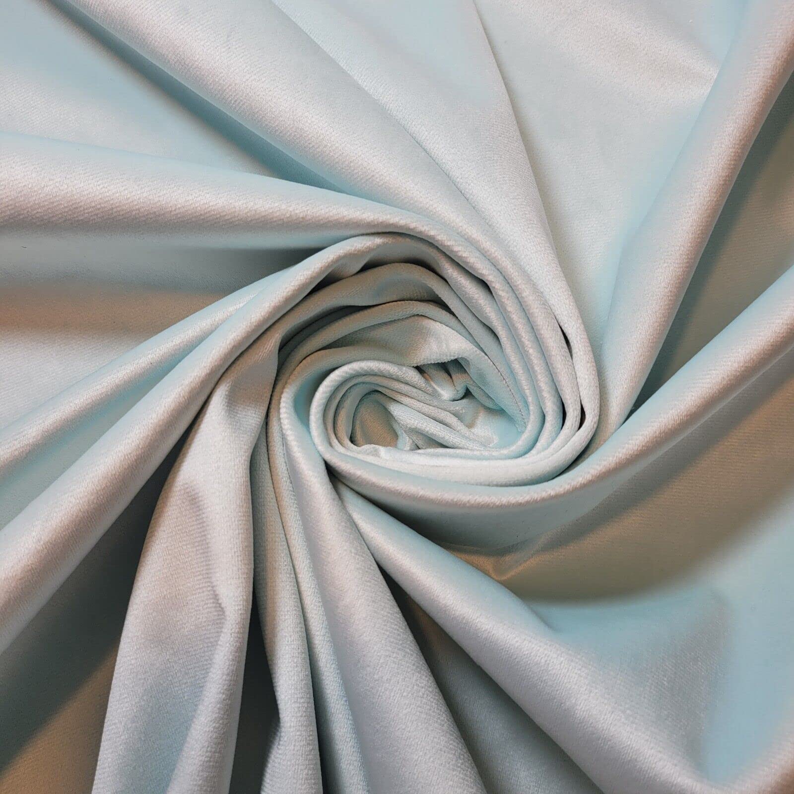 58" (150 cm) Wide Faux Plush Velvet Fabric for Upholstery & Curtains - Soft Luxurious Non-Stretch Material in Printed Plain & Crush Patterns - Ideal for Home Decor & DIY Projects (Mint)