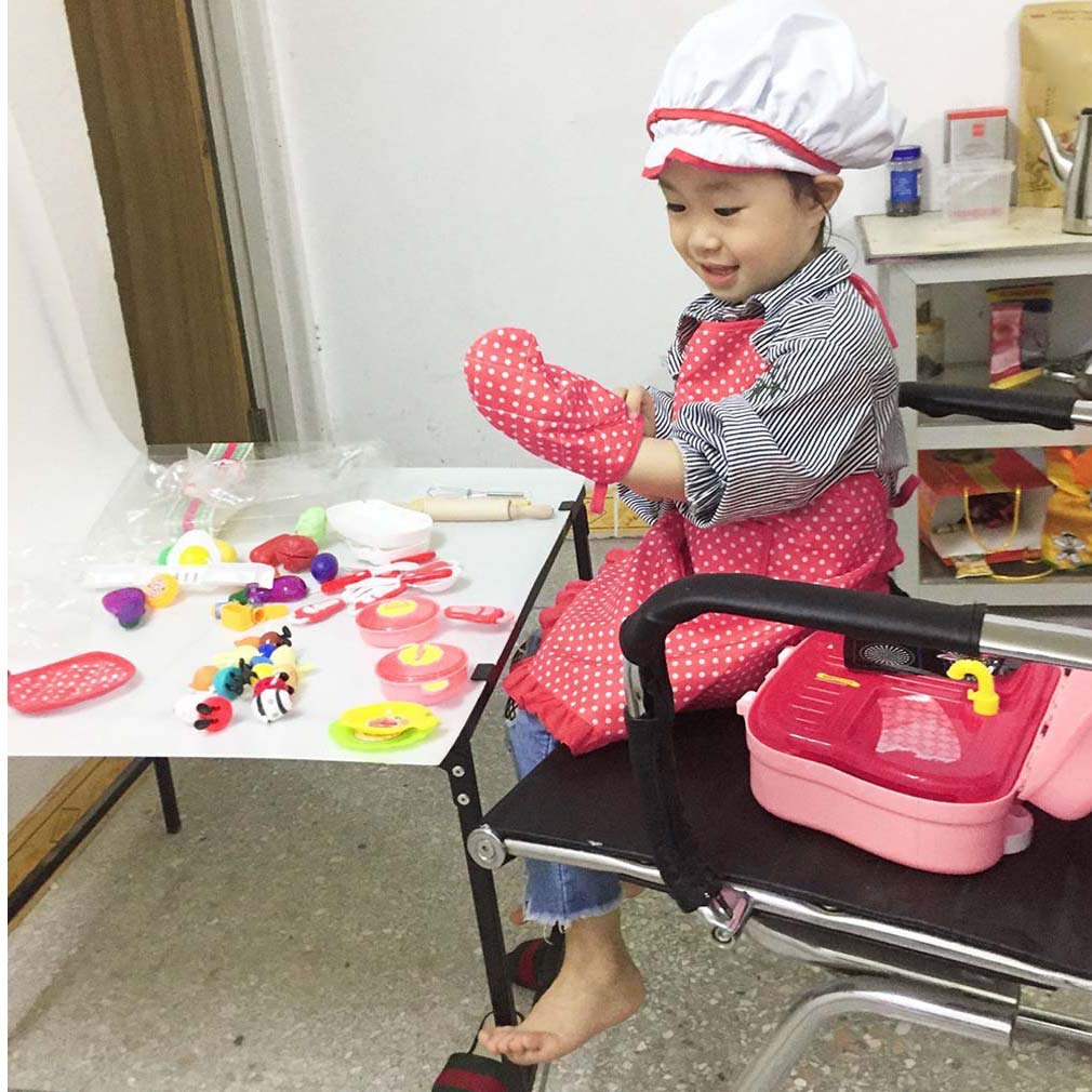 Children Chef Set, 11PCS Cooking and Baking Custom for Kitchen Role Playing, Chef Apron, Hat, Mitt, Utensils for Little Girls and Boys