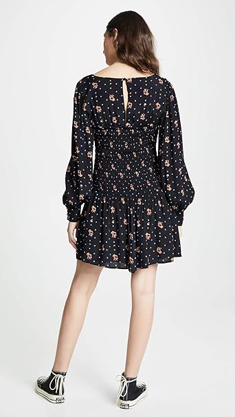 warehouse scattered heart print dress