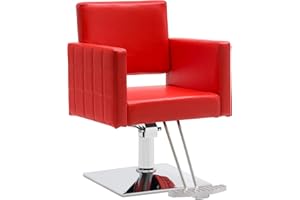 BarberPub Classic Styling Salon Chair for Hair Stylist Hydraulic Barber Chair Beauty Spa Equipment 8821 (Red)