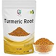 Turmeric root 1 lb | Cut and Sifted Dried Turmeric Pieces | Flavourful Indian Spice | Make Healthy Teas, Smoothies and Lattes | Curcuma longa | 100% Pure and Natural | by Yogi’s Gift®