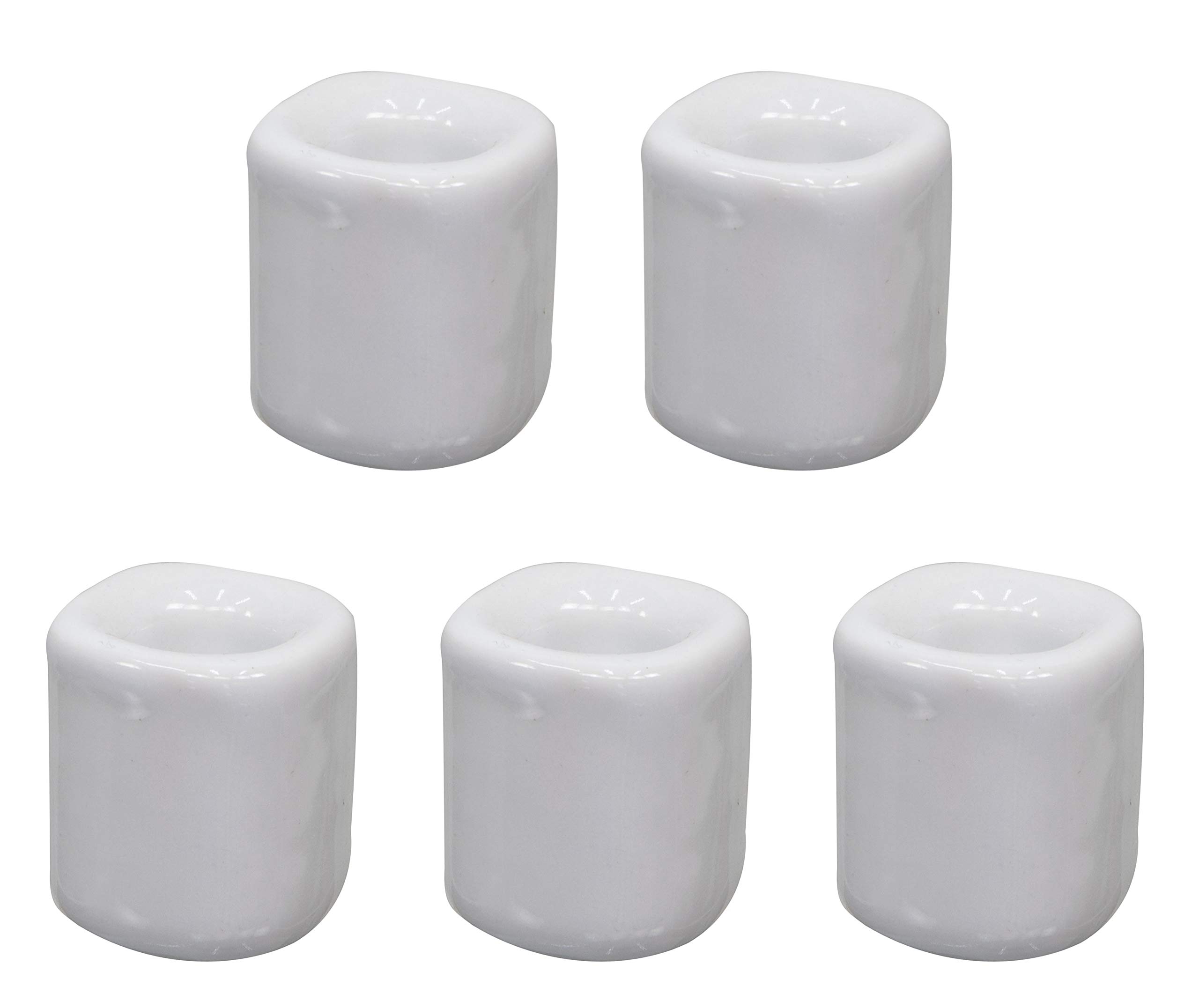Clarity & Muse 5 Pcs Ceramic Chime Ritual Spell Candle Holders - White