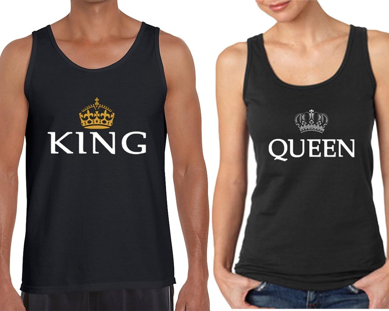 King and Queen Fashion Tank Top Black at Amazon Men’s Clothing store