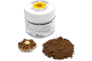 SUNFLOWER SUGAR ART Cocoa Petal Dust | Brown Matte Powder | Premium Decoration Dust for Cake Accessories | Sugar Fondant Powder | DIY Crafting | Non-Toxic | Pigmento Marrón | 4 Grams