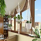 Fayavoo Macrame Plant Hangers 3 Pack Indoor Outdoor Cotton Rope view 6