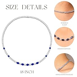 FANCIME Sterling Silver Created Sapphire Tennis