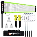 Olybeaka Portable Badminton Net with 4 Badminton
