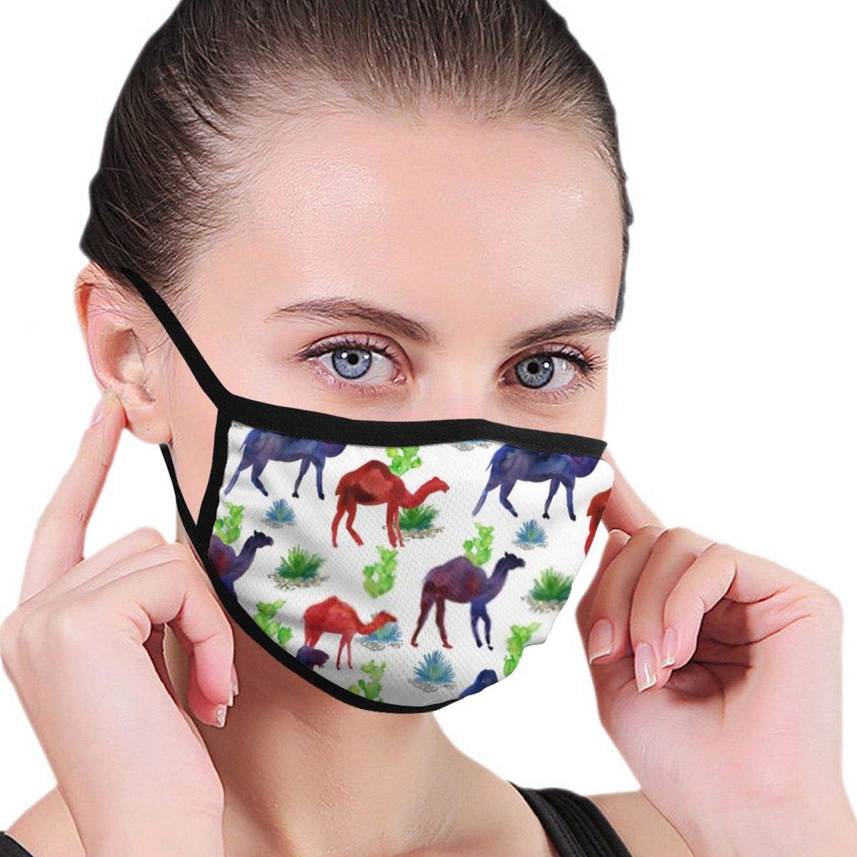 Masks African Seamless Pattern With Camels Reusable Face Mask For Kids Teens Men Women