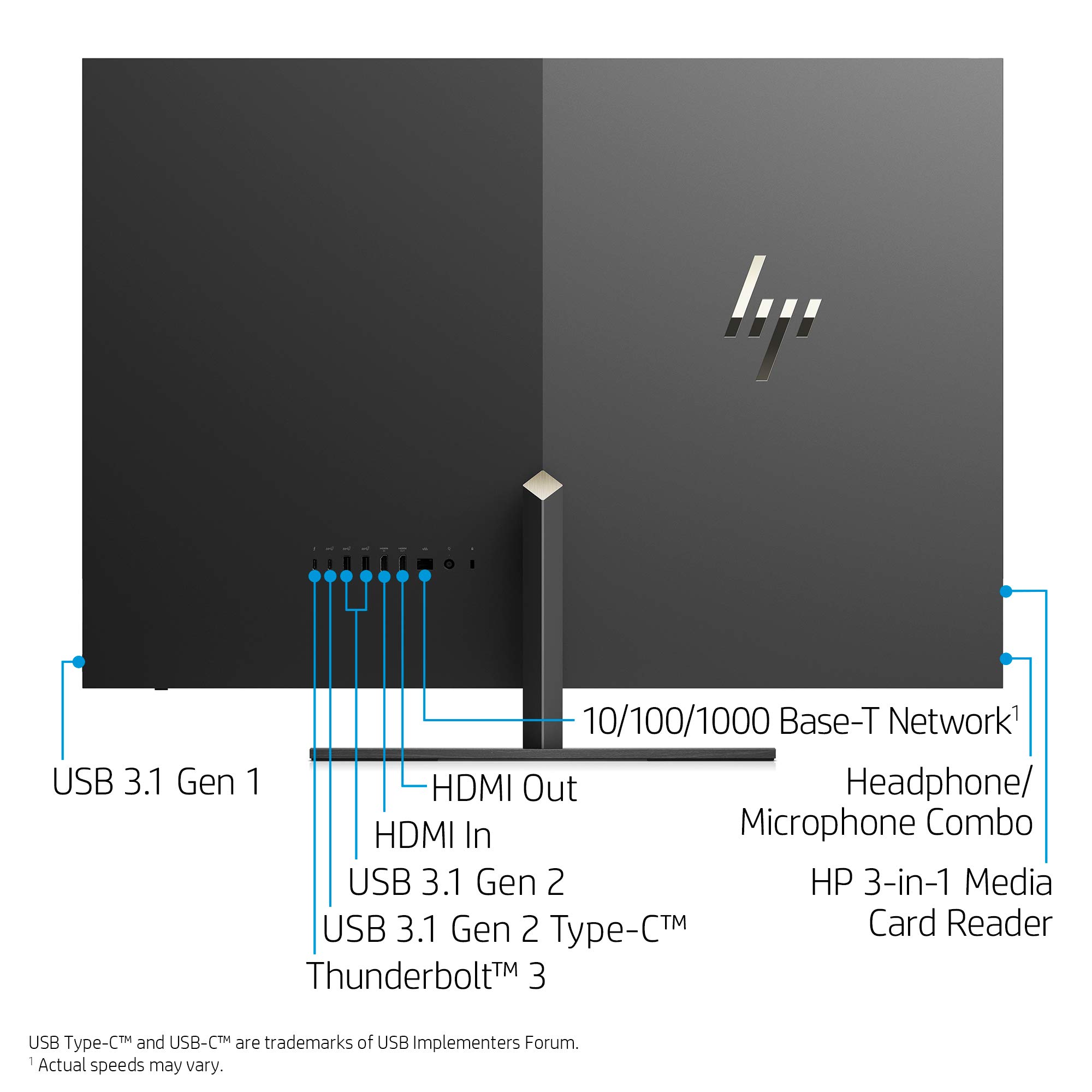 HP Envy 32 All-in-One Computer, 9th Gen Intel Core i7-9700 Processor, 4K UHD Monitor, NVIDIA GeForce GTX 1650 Graphics (4 GB), 16 GB RAM, 1 TB SSD, Windows 10 (32-a0010, Nightfall Black)