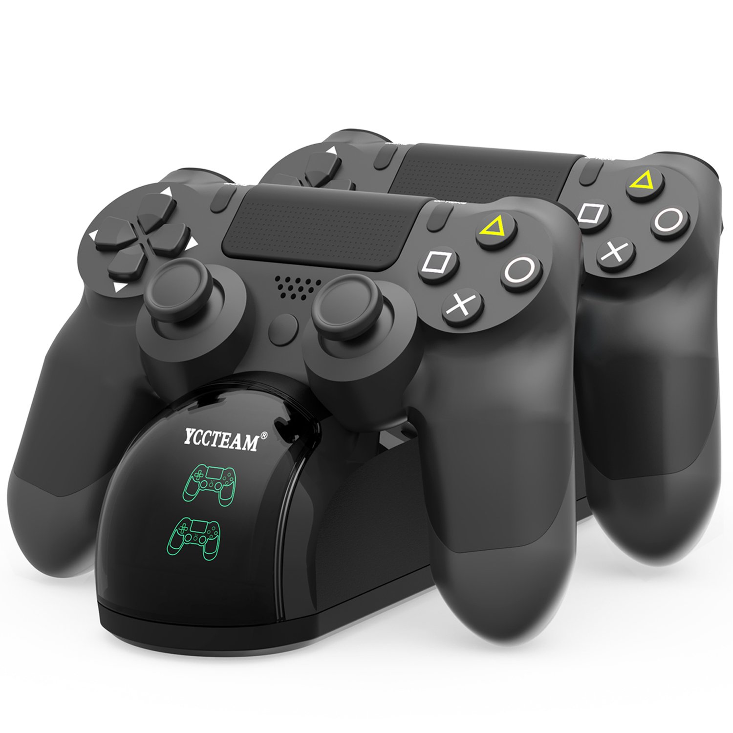 PS4 Controller Charger, Dual Shock USB Charger Charging Docking Station Stand for Sony Playstation 4 PS4/PS4 Slim/PS4 Pro Controller, Black