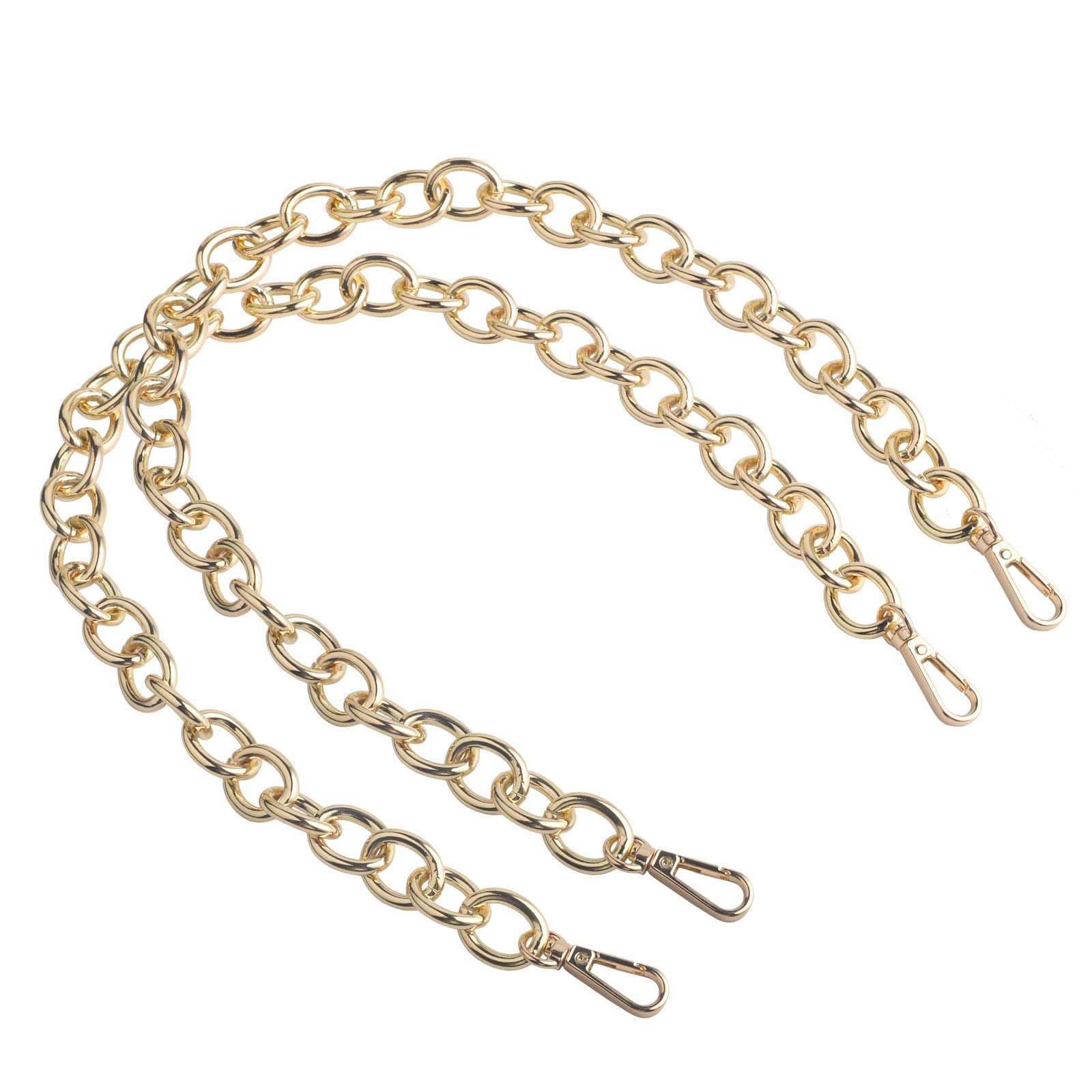 BEAULEGAN Purse Chain Handles Replacement for Handbag or Shoulder Bag 2 PCS, 60cm Long (Gold)