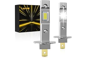 LUYE 2024 Upgraded H1 LED Bulb, 1:1 Mini Size Plug and Play, 6500K White 500% Brighter H1LL LED Fog Light Bulbs, DRL (Pack of 2)