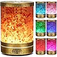 Essential Oil Diffuser, Aromatherapy Diffuser Himalayan Pink Salt Crystal, Diffusers for Essential Oils with 7 Color Lights 2 Mist Mode, Reduce Noise Design for Baby Room 120ml