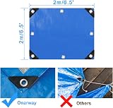 Onarway Tarpaulin 2m x 2m Heavy Duty 110GSM Blue with Grommets view 2
