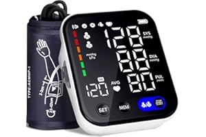 VSURMOY Blood Pressure Monitor, Upper Arm Blood Pressure Monitors for Home Use, Adjustable 8.7"-16.5" Blood Pressure Cuff, 2-User 2X120 Memory, One Touch Operation, Accurate BP Machine