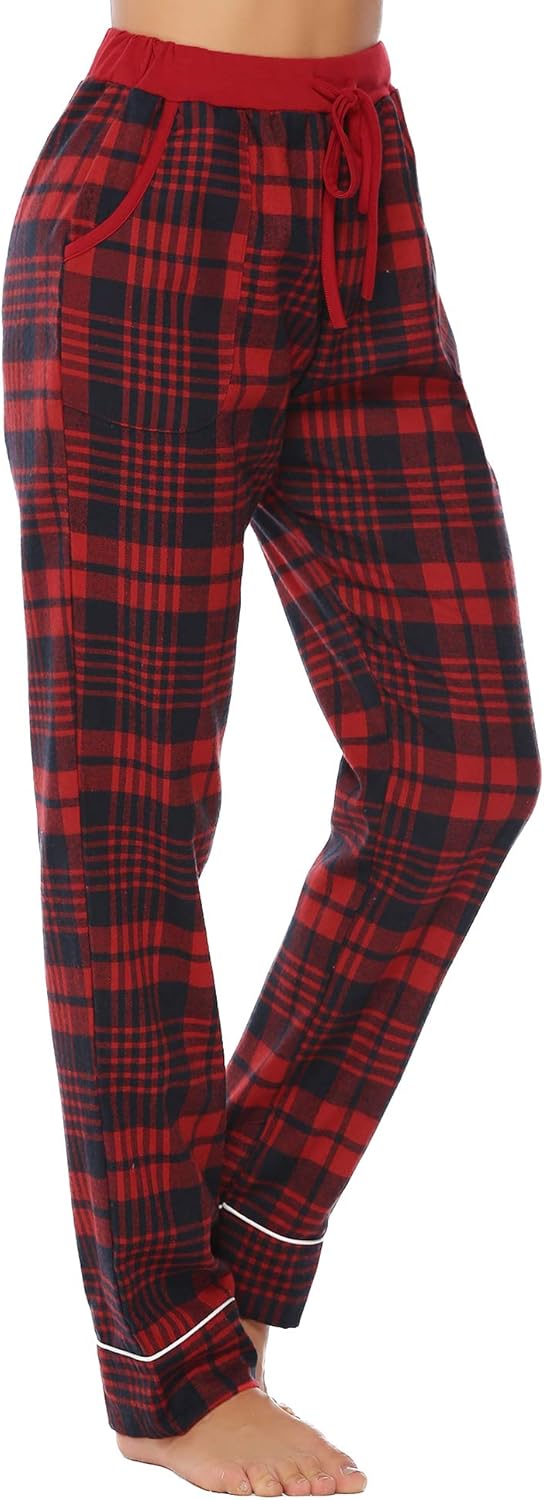 iClosam Women's Pajama Bottoms 100% Cotton Sleepwear Check PJS Lounge Pants Trousers(S-XXL) at  Women’s Clothing store