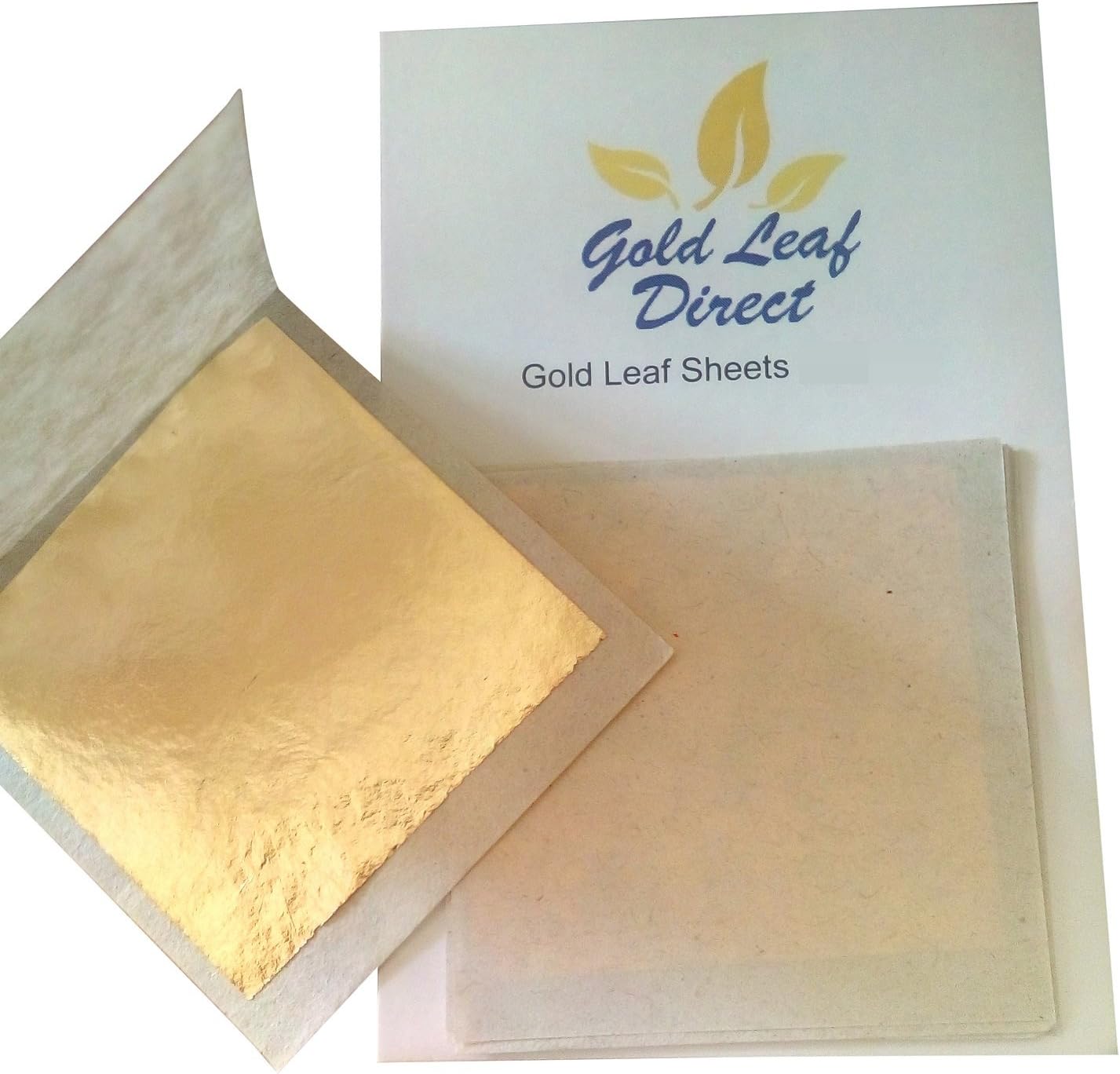 20 x Gold Leaf 24k On Base Sheets. 4x4 by Gold Leaf Direct