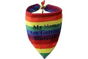 BLUPARK Gay Pride Gift LGBT Wedding Dog Bandanas My Moms/Dads are Getting Married Rainbow Pride Pet Scarf Bisexual Transgender Pride Gift (Moms)