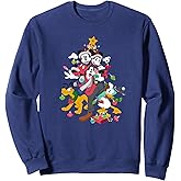 Disney Mickey Minnie Goofy Pluto Chip Dale Christmas Tree Sweatshirt