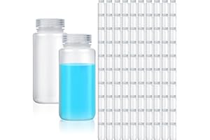 Hoolerry 20 Pcs 16oz 500mlplastic Sample Bottles Laboratory Grade Polypropylene Wide Mouth Reagent Bottles Clear Liquids Storage Containers with Lids Leak Proof Containers for Lab Classroom