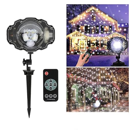 XGPT Nevada Luces LED, Navidad Copo De Nieve Proyectores Rotativos ...
