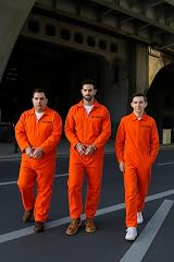 HENBRANDT Orange Prison Jumpsuit XL Convict Boiler Suit Costume view 2