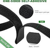 Yiezio 6m Cable Straps 30 Buckles Hook Loop Ties Organizer 2cm Black Adjustable view 4