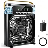 Portable Air Conditioner Fan, Mini Evaporative Air Cooler Cooling Fan with 5 Spray Nozzles,3 Wind Speeds,3 Timers,7 Colors LE