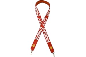Lashicorn Kansas Beaded Purse Strap Game day Football Red with Yellow Stars White Lettering for Clear Stadium Bag Merch City 49” Long 1.75” Wide