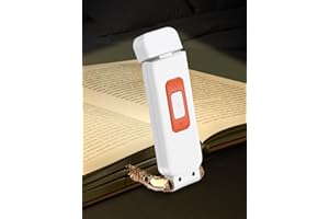 SFV Portable Book Light, Clip-On Rechargeable LED Reading Light for Books in Bed, 3 Amber Colors & 5 Brightness Adjustable, Compact & Long Lasting, Perfect for Book Lovers, Kids, White