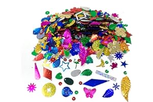 LEEFONE Sequins and Spangles Craft Supplies for DIY, Creative Color Beads Sequins Greeting Card Decoration Gold Foil Iron Slices for Wedding Christmas Clothes Jewelry (Assorted)