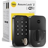 Yale WiFi Smart Lock Deadbolt with Keypad, Keyless Entry, Black Suede | Assure Lock 2 Smart Door Lock, Remote App Control (US &amp; Canada Only), Scheduled Code Sharing, Airbnb Compatible, Backup Key