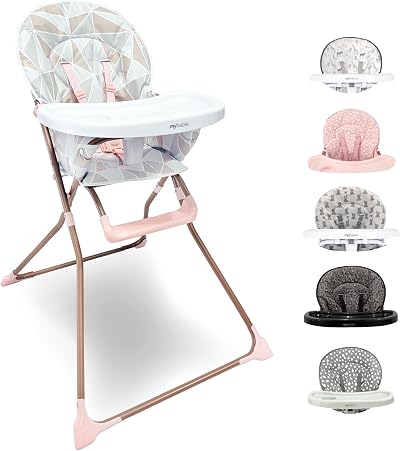 My Babiie MBHC1 Compact Highchair Rose Geometric 6mo-3yr 15kg