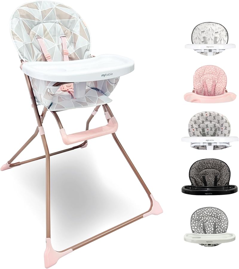 My Babiie MBHC1 Compact Highchair Rose Geometric 6mo-3yr 15kg
