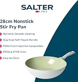 Salter Earth 28cm Stir Fry Pan Ceramic Non-Stick Induction Safe Green view 2