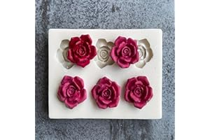 A Six-Cavity Rose-Scented Aromatherapy Candle Silicone Mold, Resin Polymer Clay Mold, Suitable for Making Handmade Soap, Gift