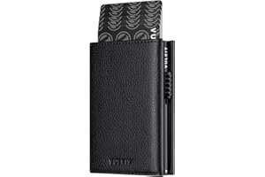 VULKIT Card Holder Wallet with Coin Pocket Magnetic Closure Pop Up Cards With ID Window Leather Wallet for Cash & Credit Card