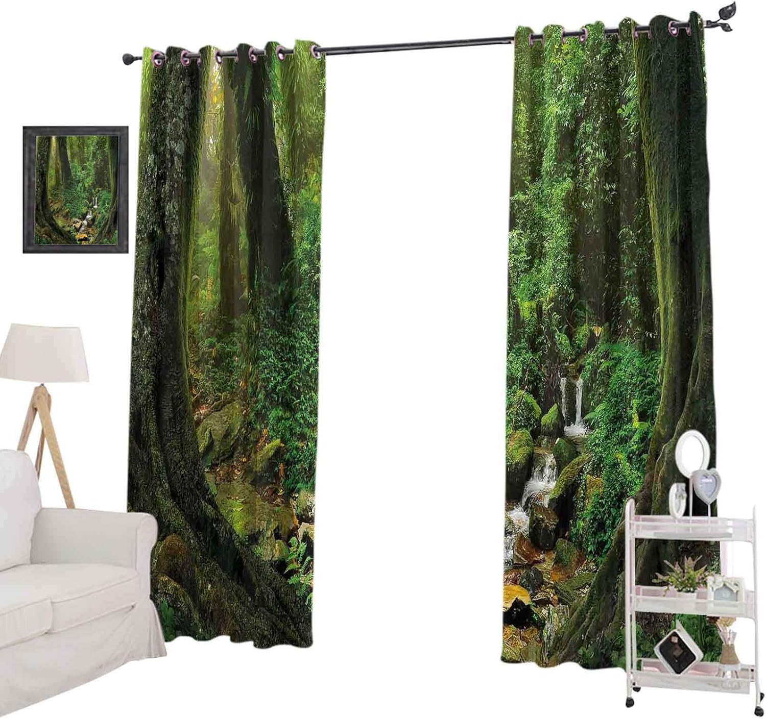 YUAZHOQI Nature Thermal Insulated Blackout Curtain Wonderland Forest