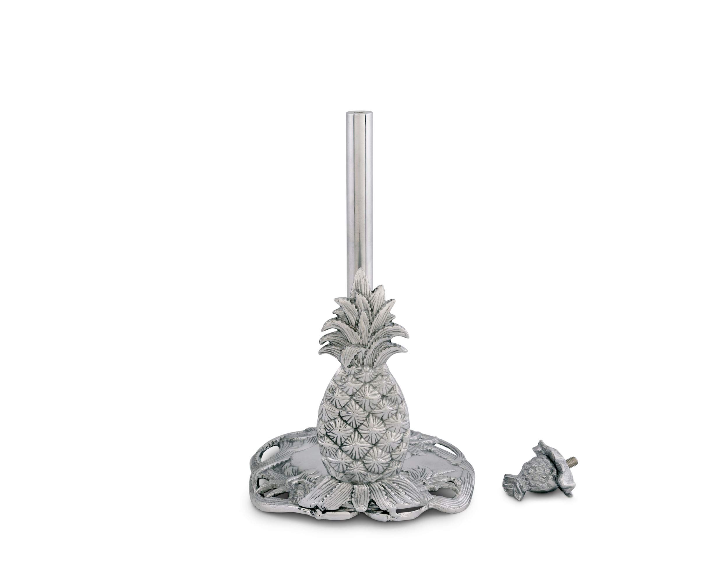 Arthur Court Pineapple Countertop Decorative Paper Towel Holder Aluminum Metal 14.5" Standing Tall