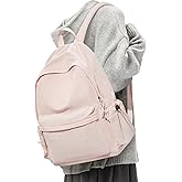 Lendolk Classic Backpacks For School Teens Girls Boys, Lightweight Casual Daypacks Middle Students Backpck, Cute High School Bookbag, Simple College Backpack for Women Men(Pink)