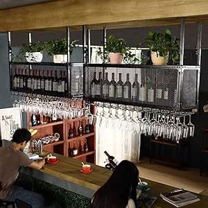 Estante del vino Vino Bastidores de techo de altura ajustable, barra