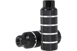 Partuto 2 Pcs Aluminum Alloy Anti-Skid Bike Pegs 110mm Length Four Stripes Texture Bicycle Backseats Stands Cycling Foot Pegs