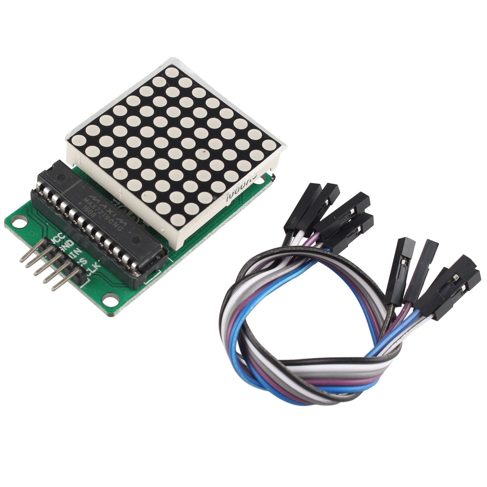 HALJIA MAX7219 Dot Matrix MCU LED Display Control Module Kit Compatible with Arduino With Dupont Cable