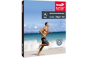 Koala Ultra Premium Photo Paper 8.5 x 11 In Luster Photo Printer Paper for Inkjet Printer Water-Resistant Soft Gloss 72lb 50 