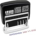 Mark 2000 12-Phrase Dater - Date & Phrase Self-Inking Stamp - Blue/Red Ink (Phrase Blue, Date red)