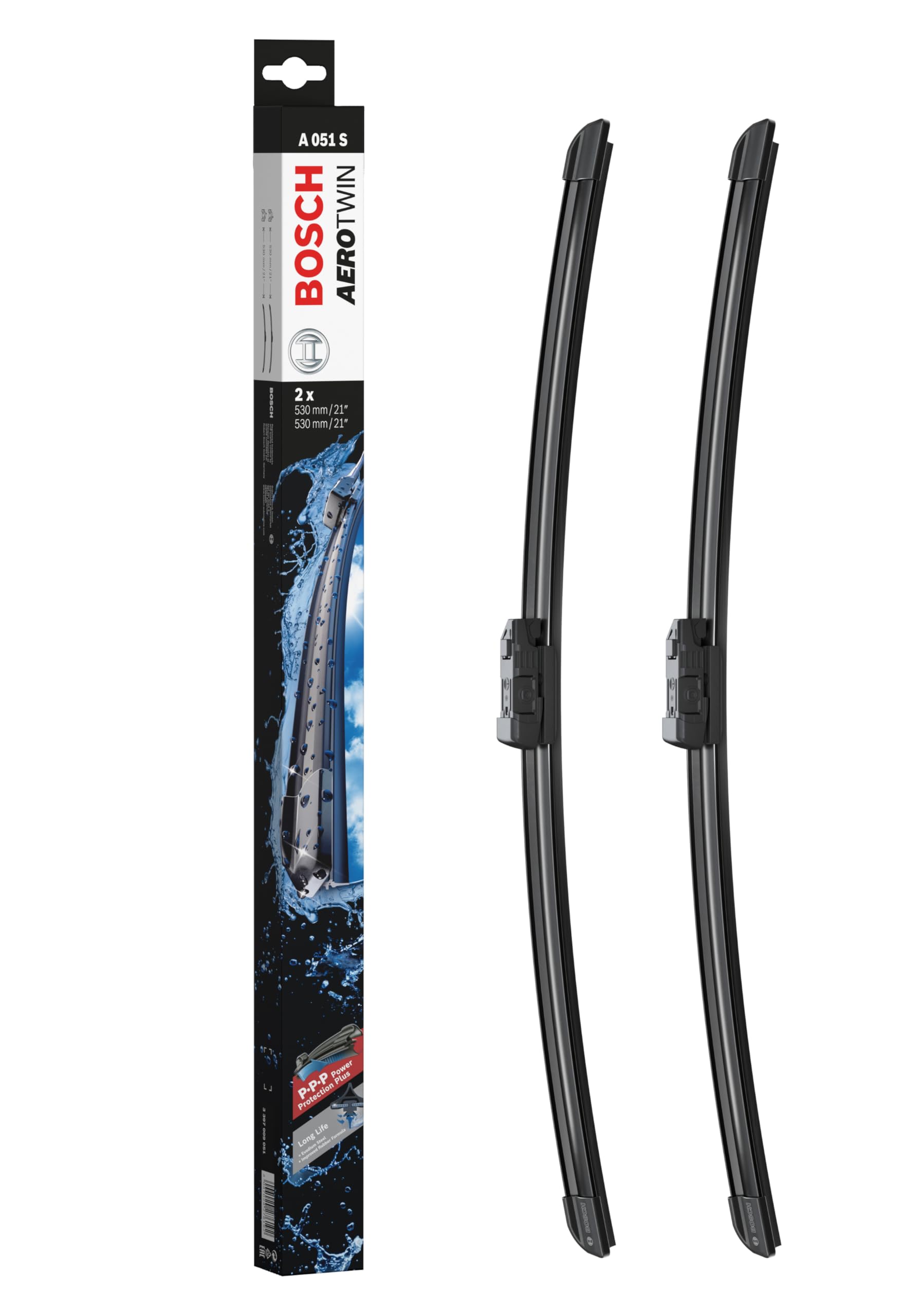 Bosch 3 397 009 051 Wiper Blade Set Aerotwin A051S, 530 x 530 mm