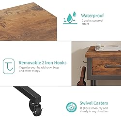 Rolling Standing Desk Adjustable Height with