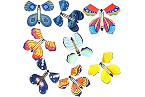 JUNBESTN Magic Flying Butterflies 20 Pack Wind Up Fairy Flying Toy Surprise Cards Party Favor for Kids Classroom School Easter Stuffers Birthday Greeting Card Stocking Stuffers
