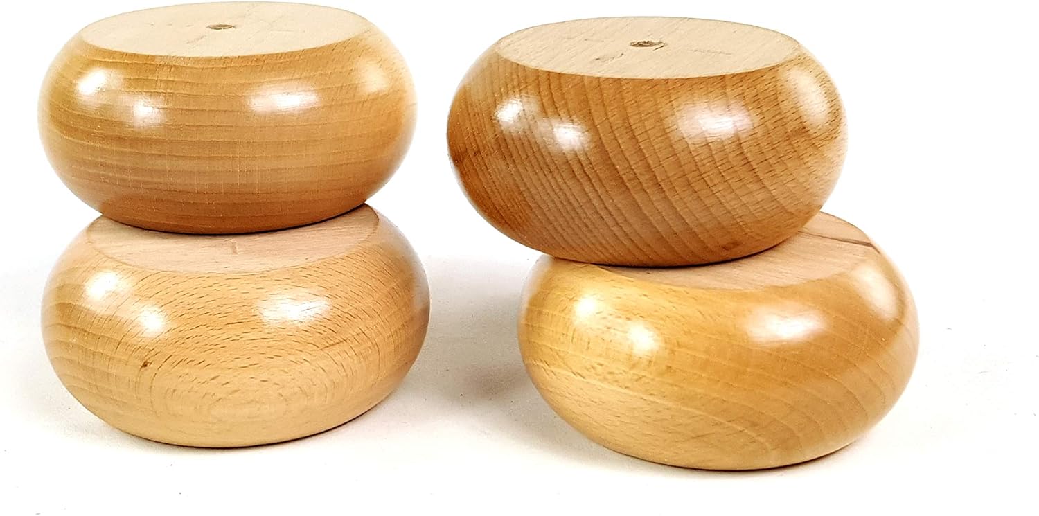 4 x Möbelfüße aus Holz M8 (8 mm) 40 mm hoch verschiedene Farben Ersatz