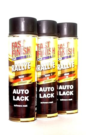 3x 500 ml FAST FINISH Rallye Felgenlack Schwarz Matt Spraydose Felgen 292828